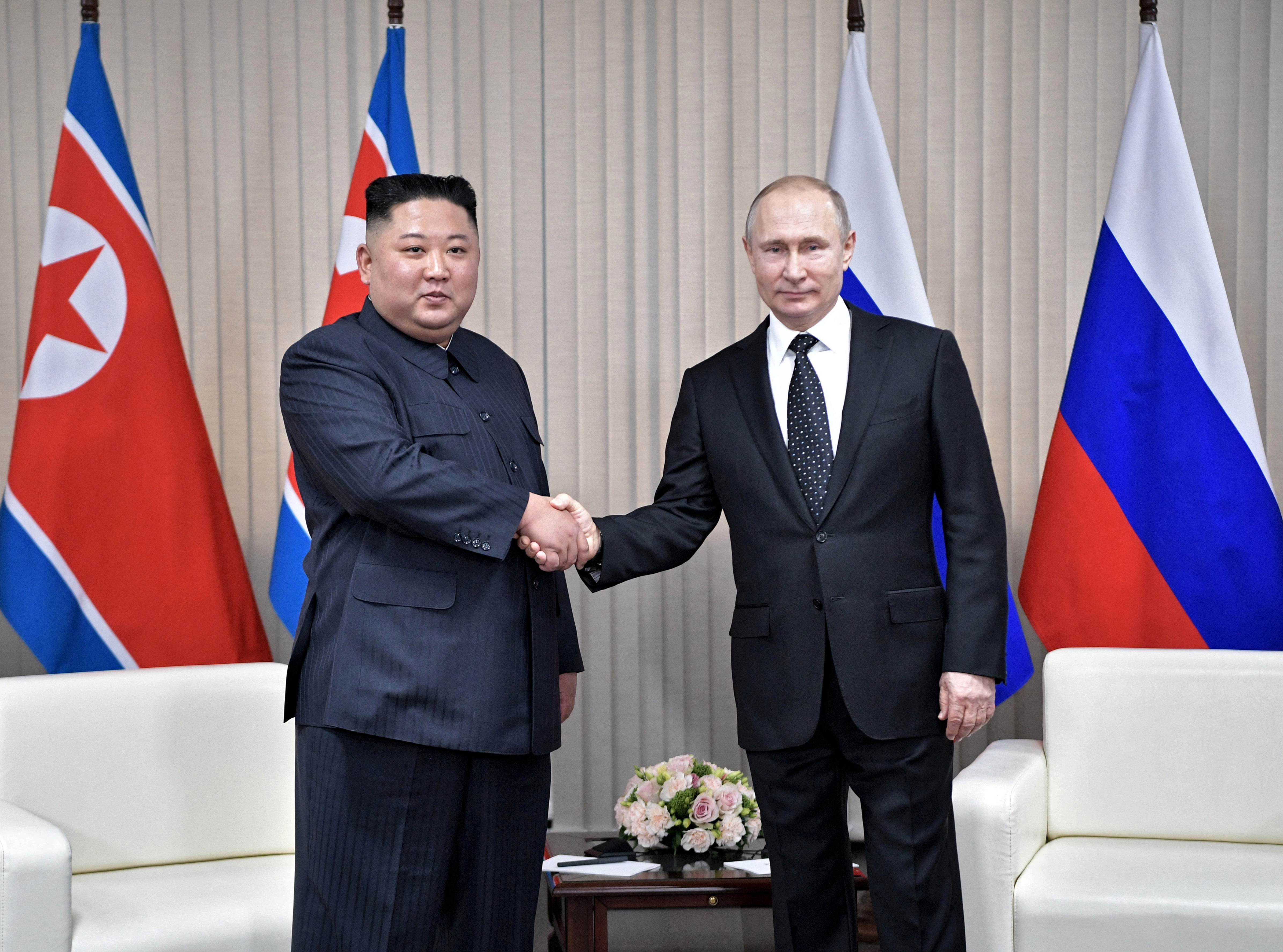 Kim Jong-un et Vladimir Poutine à Vladivostok, le 25 avril 2019 (© Kremlin.ru, CC BY 4.0 via Wikimedia Commons)