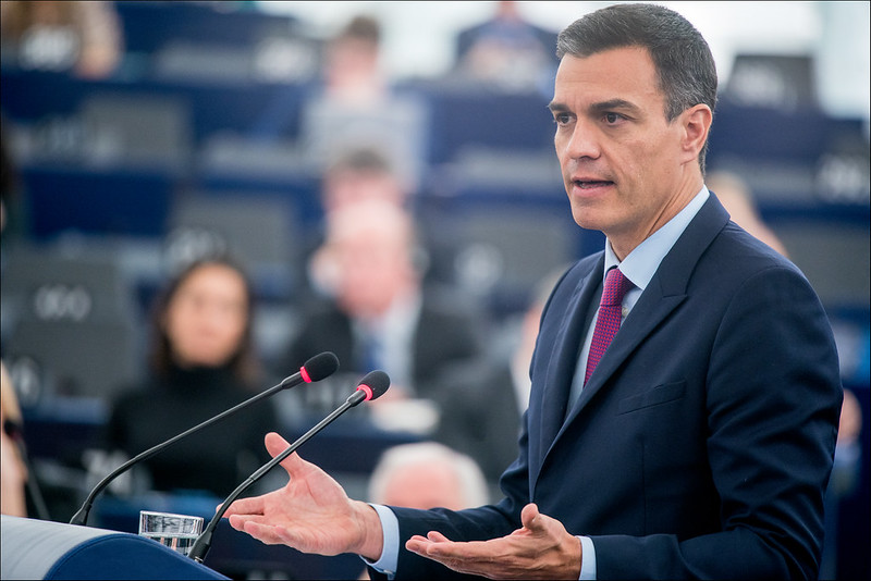 Pedro Sanchez devant le Parlement européen (archive 2019). © European Parliament / Flickr